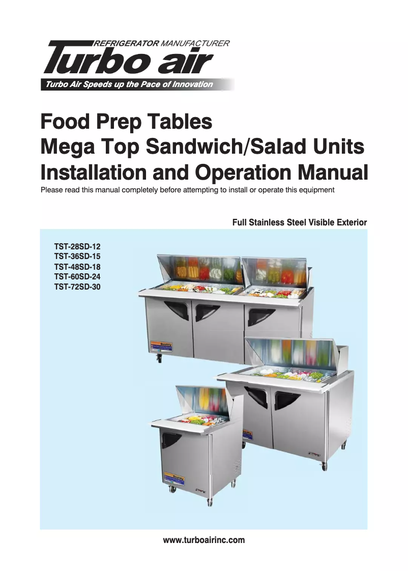 First page image of the manual for TST-36SD-15