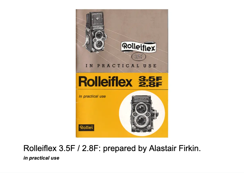 Page 1 of the manual User Manual Rollei Rolleiflex 2.5F