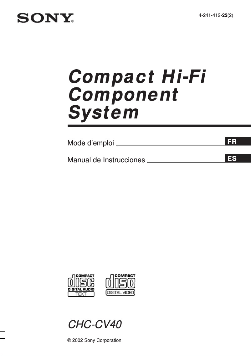 First page image of the manual for CHC-CV40