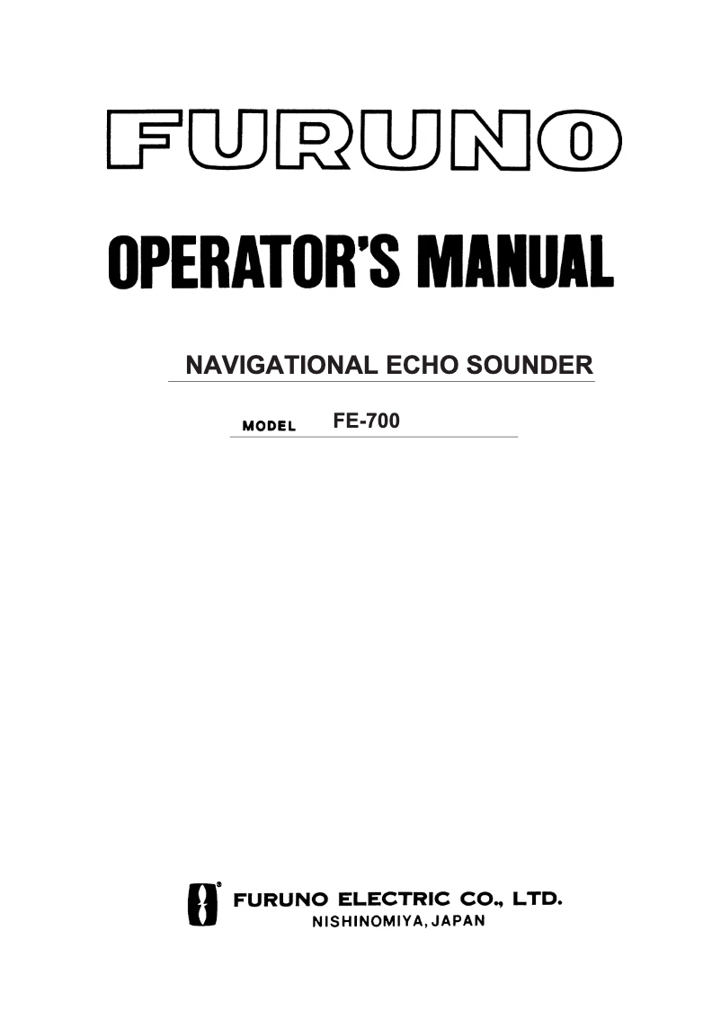 Page 1 of the manual User Manual Furuno FE-700
