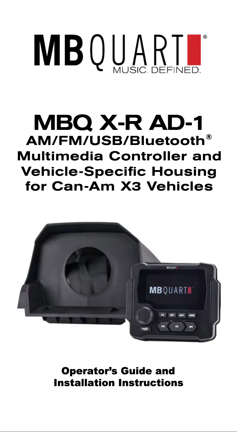 First page image of the manual for MBQX-RAD-1