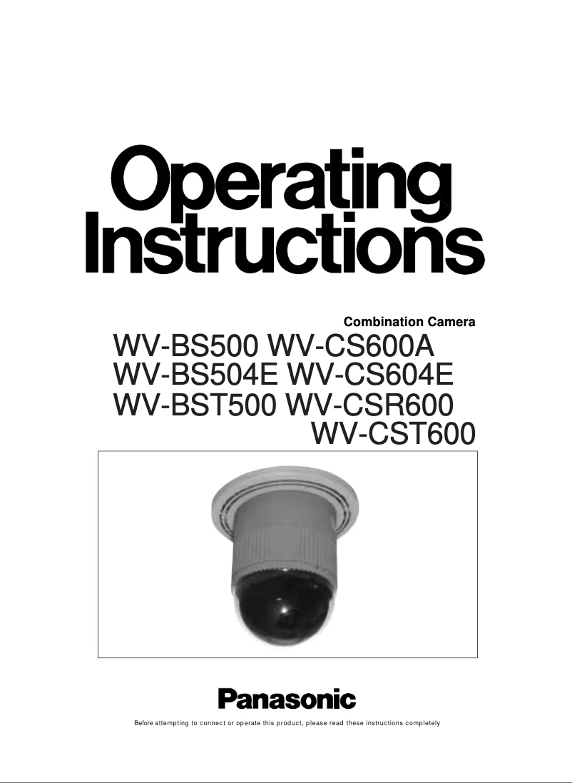 Page 1 of the manual User Manual Panasonic WV-CS600