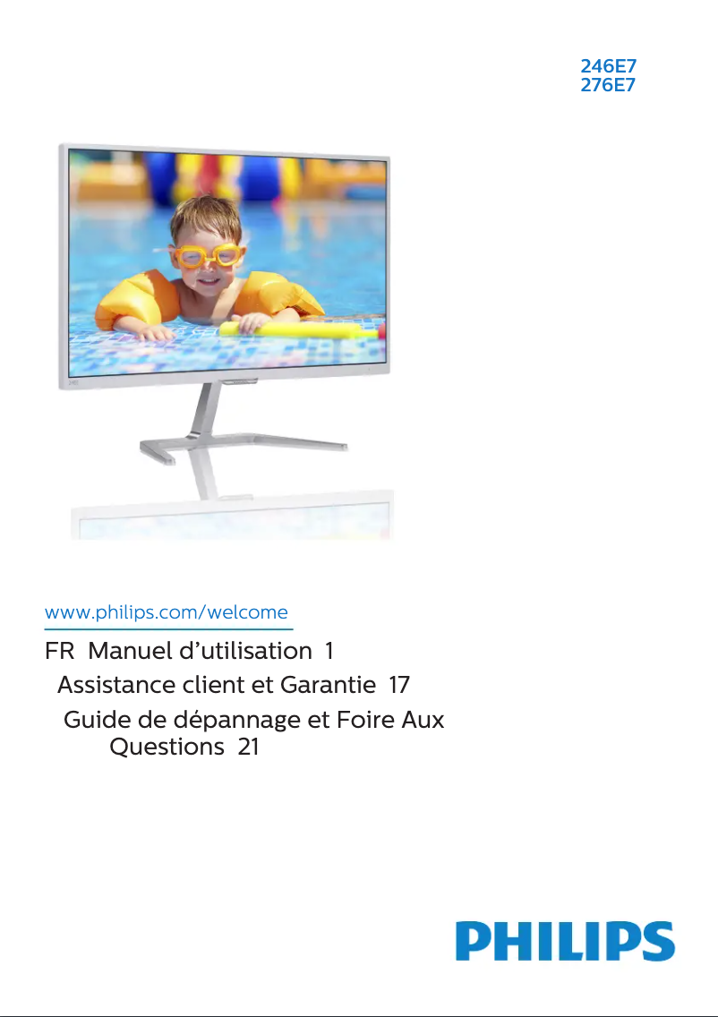 First page image of the manual for E Line 276E7QDAB