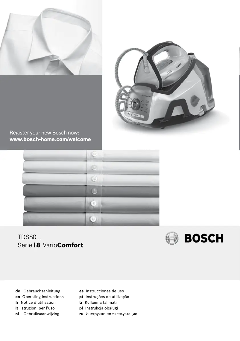 Page 1 of the manual User Manual Bosch Serie 8 ProHygienic TDS8040