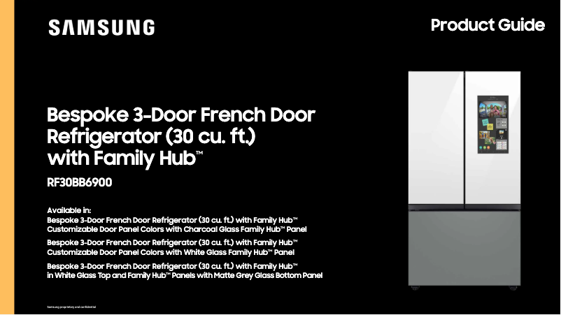 First page image of the manual for RF30BB6900AC