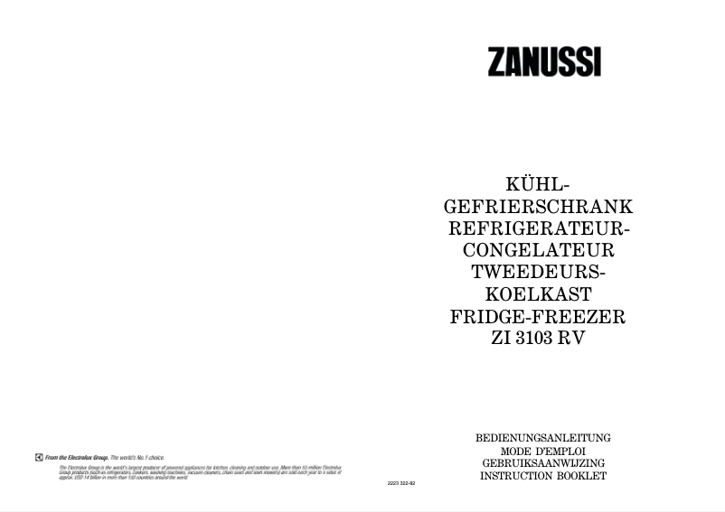 Page 1 of the manual User Manual Zanussi ZI 3103 RV