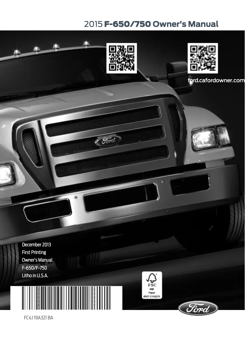 First page image of the manual for F-650 (2015)