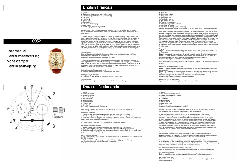 First page image of the manual for 0952