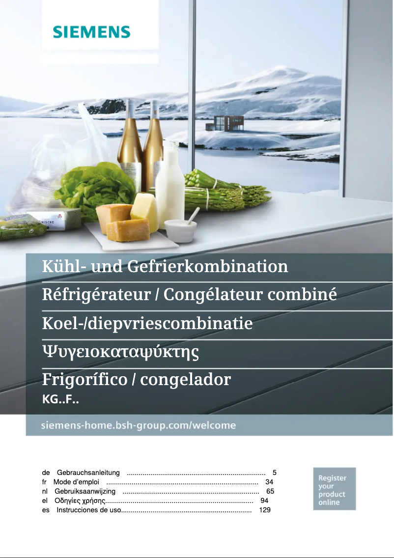 First page image of the manual for KG39FSW45