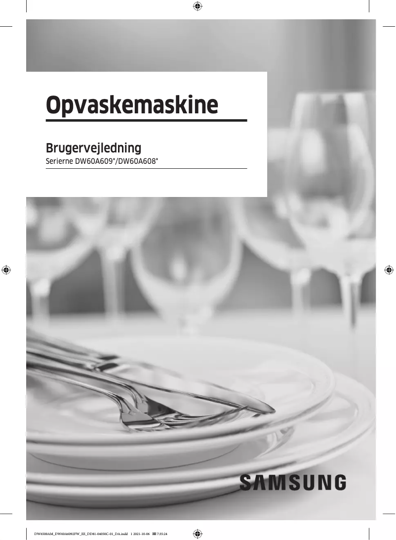 Page 1 of the manual User Manual Samsung DW60A6090UW