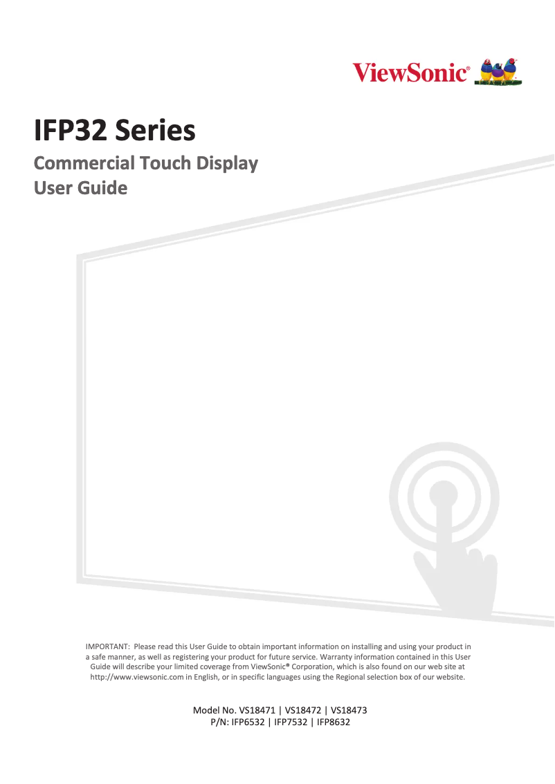 Image de la première page du manuel de l'appareil IFP8632