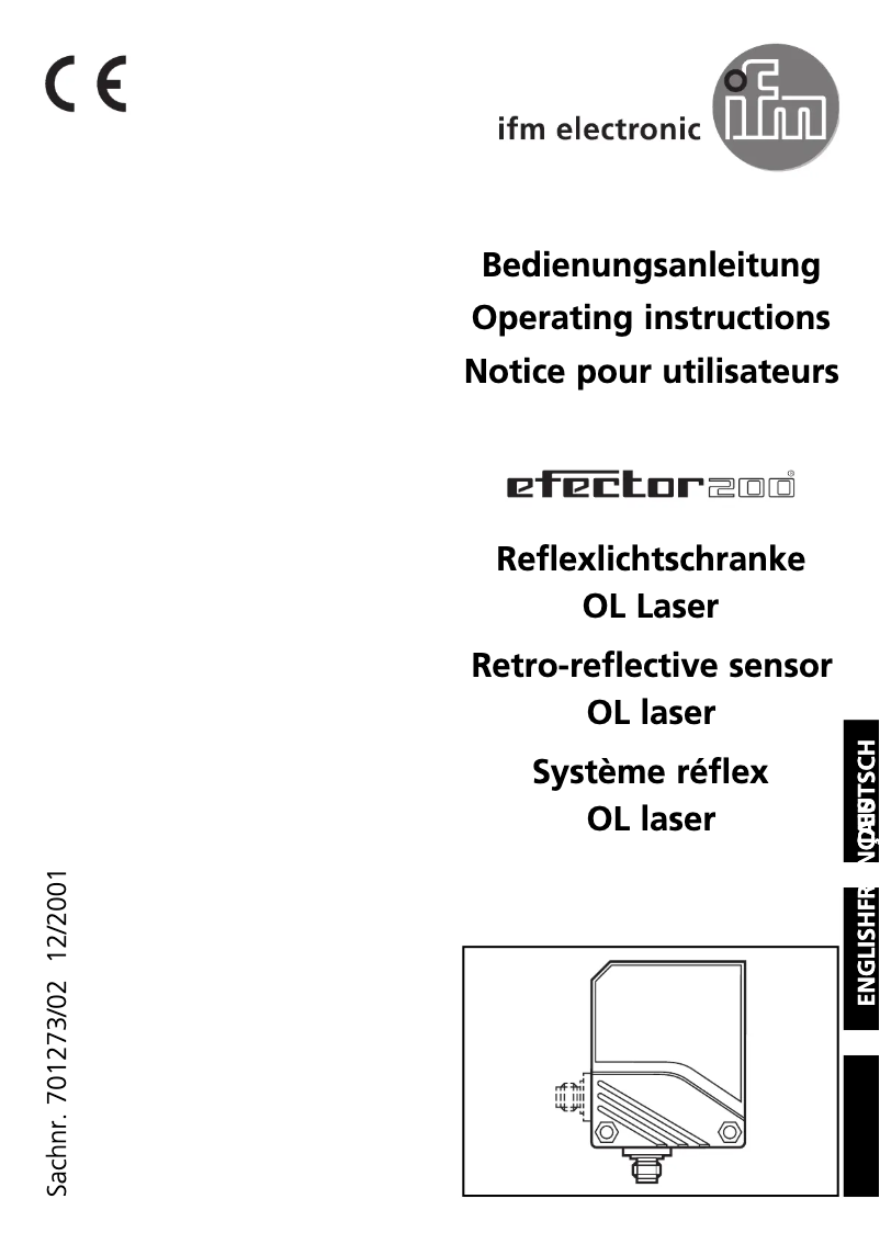Page 1 of the manual User Manual IFM OL5023