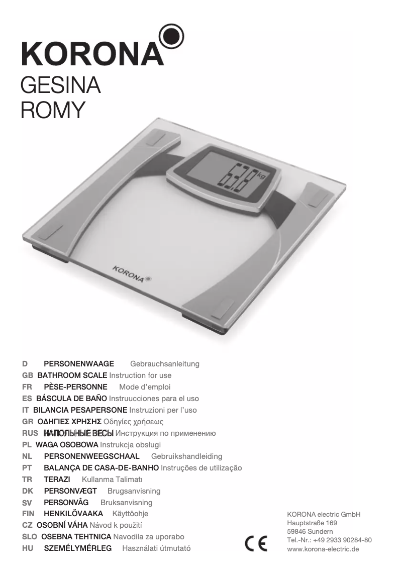 First page image of the manual for Romy 73230
