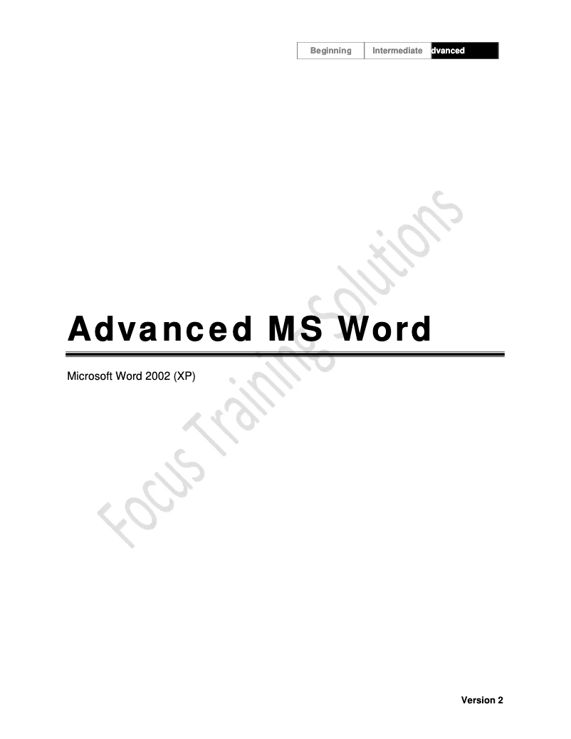 Page 1 of the manual User Manual Microsoft Word 2002