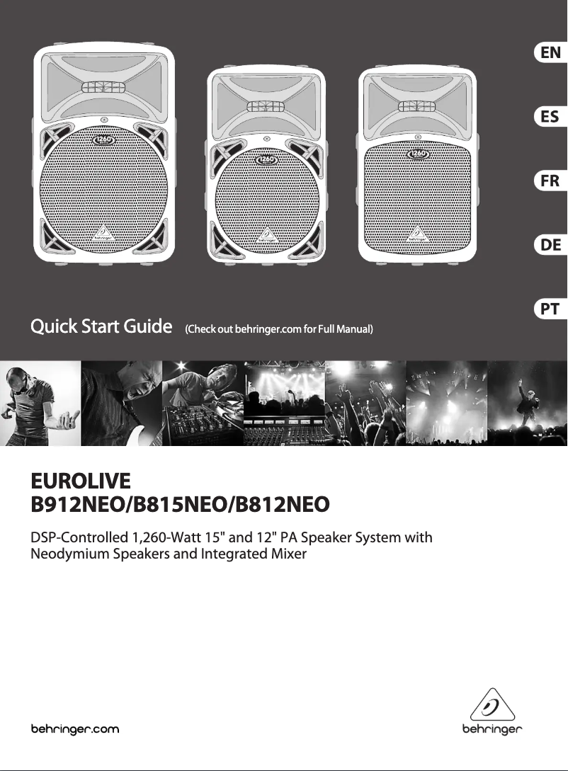 Page 1 of the manual Quick Start Guide Behringer Eurolive B812NEO