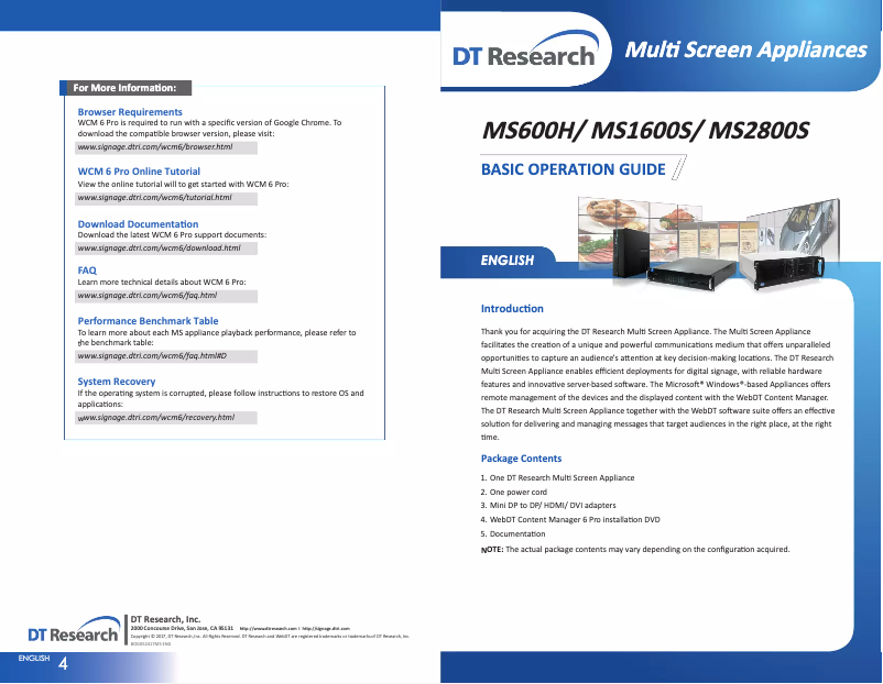 First page image of the manual for MS600H