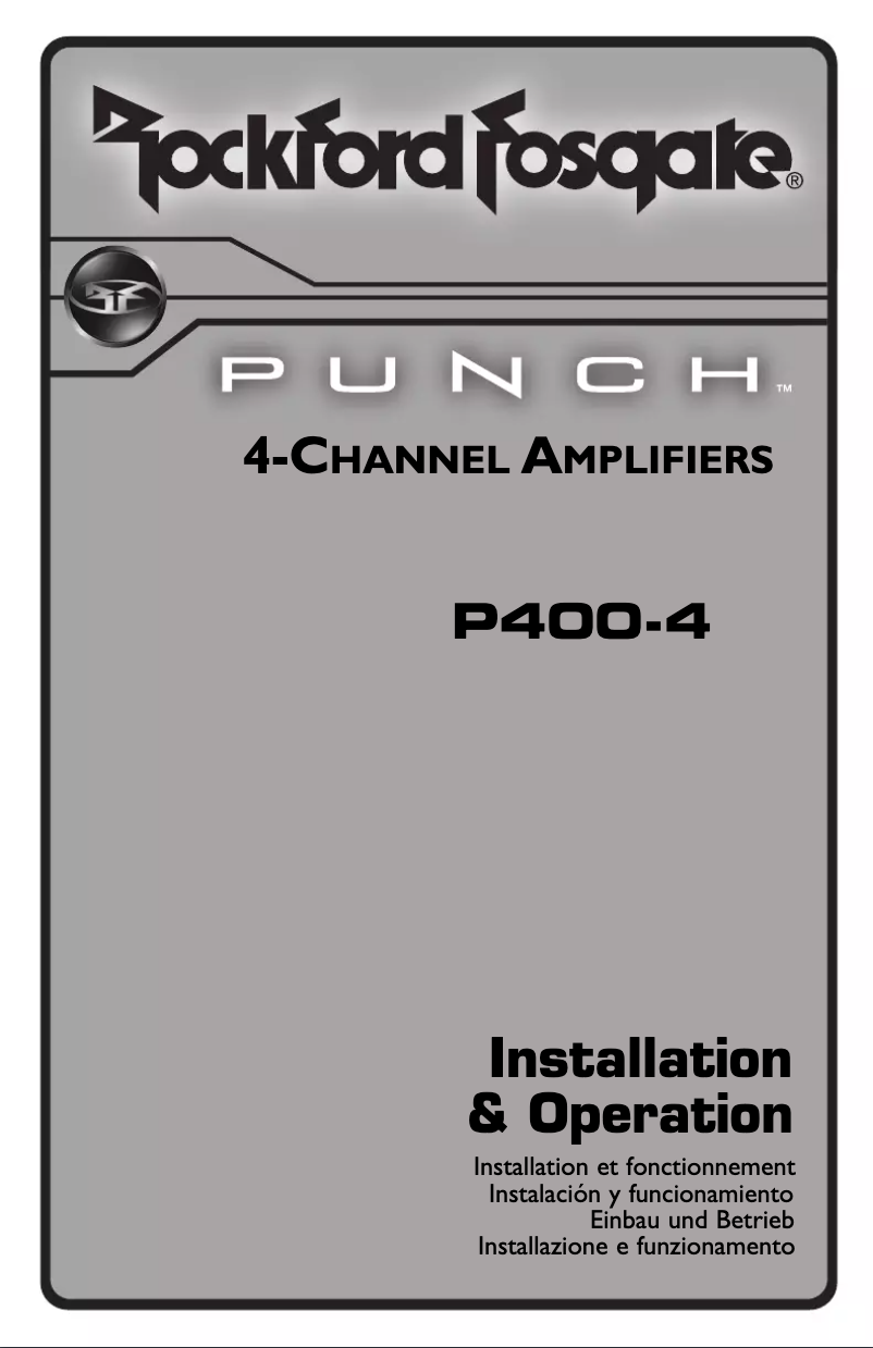 Page 1 de la notice Manuel utilisateur Rockford Fosgate Punch P200-2