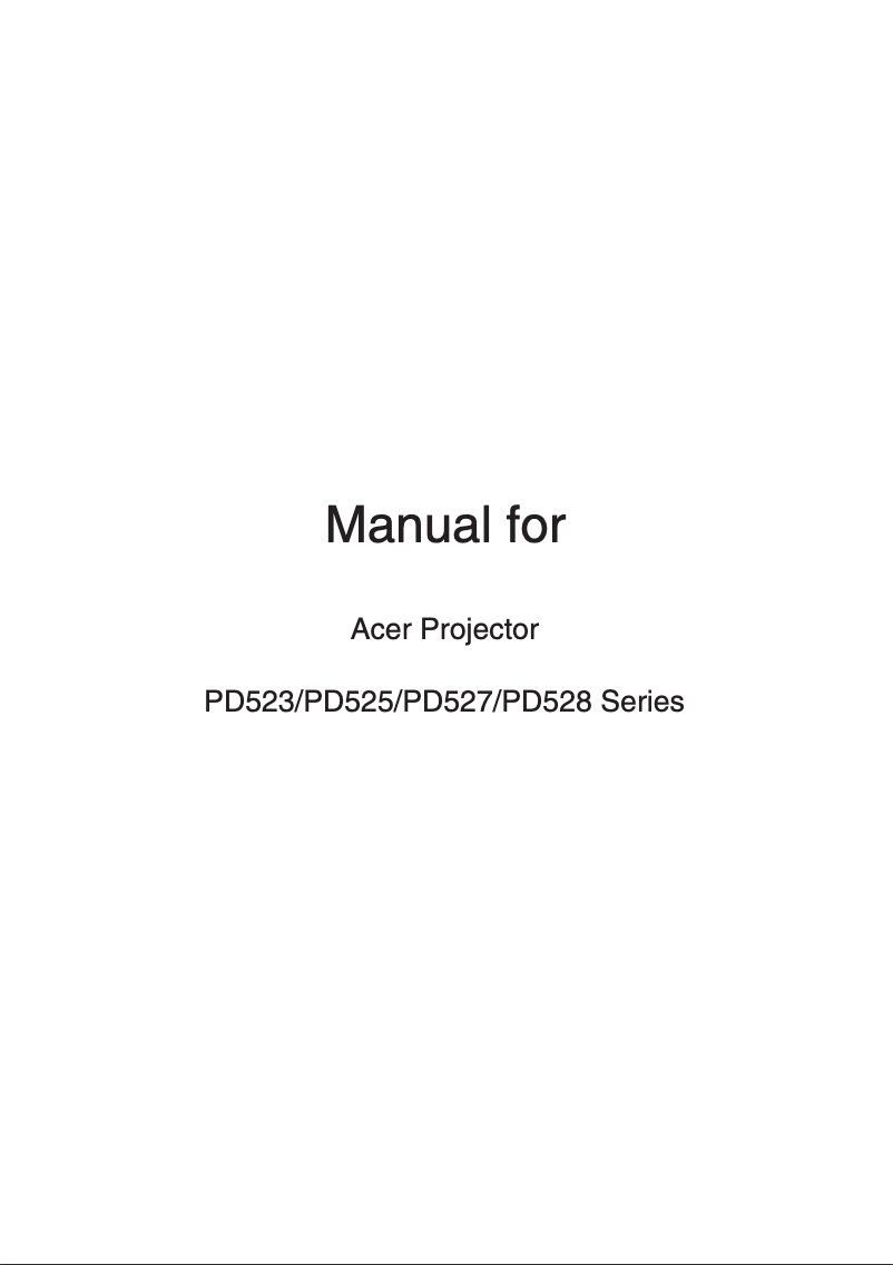 First page image of the manual for PD528