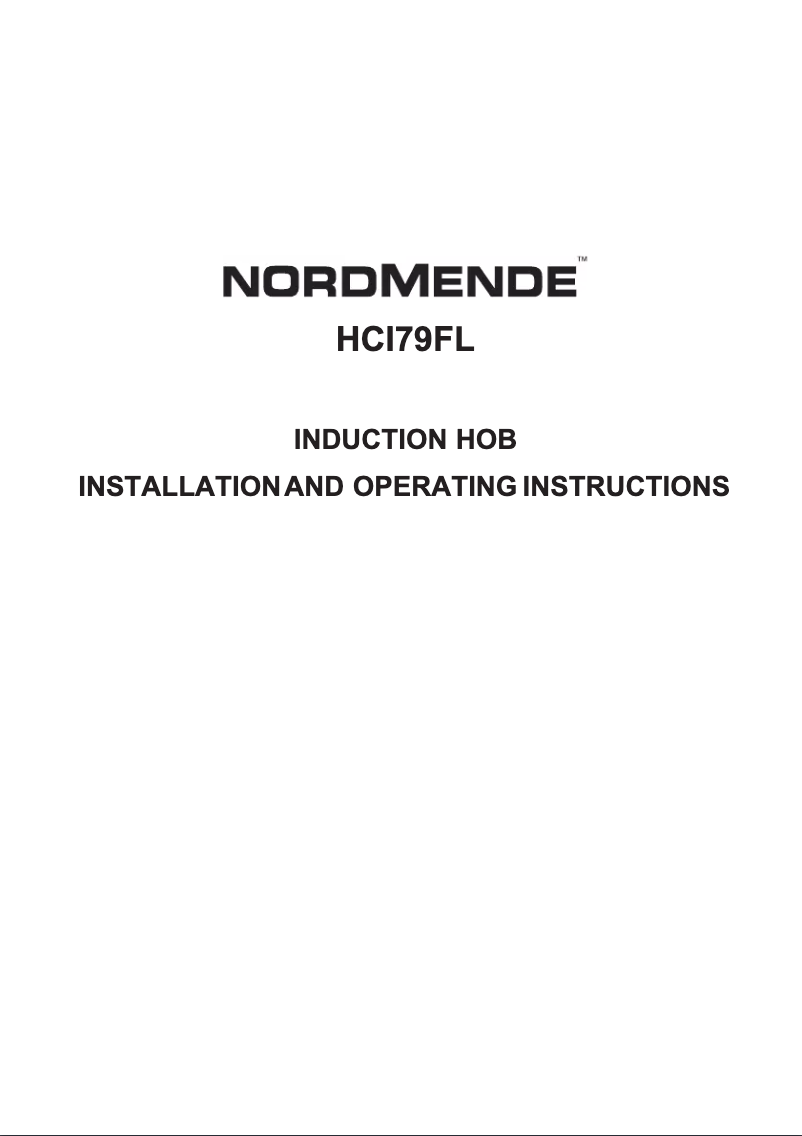 First page image of the manual for HCI79FL
