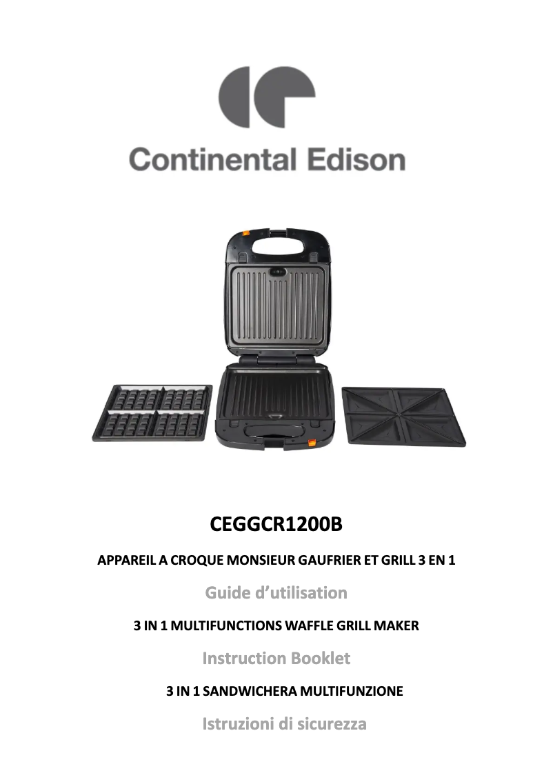 Page 1 of the manual User Manual Continental Edison CEGGCR1200B
