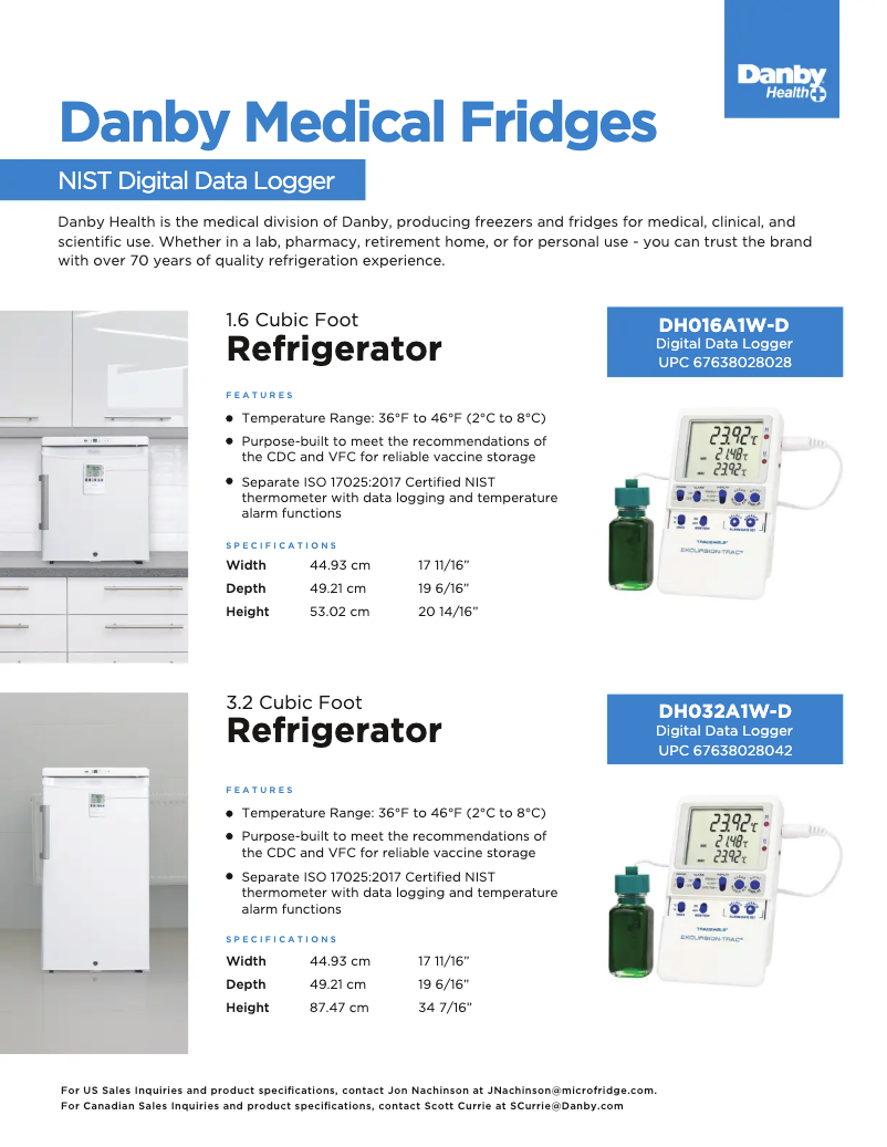 Page 1 of the manual Technical Sheet Danby DH016A1W-D
