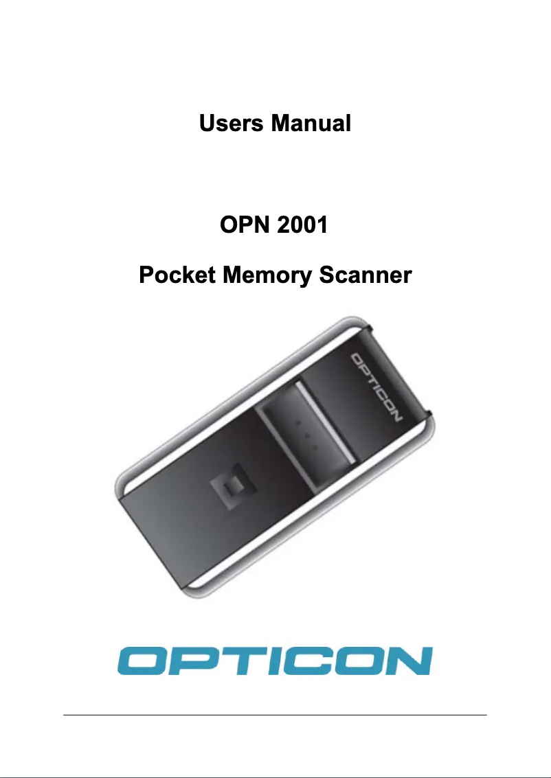 First page image of the manual for OPN2001