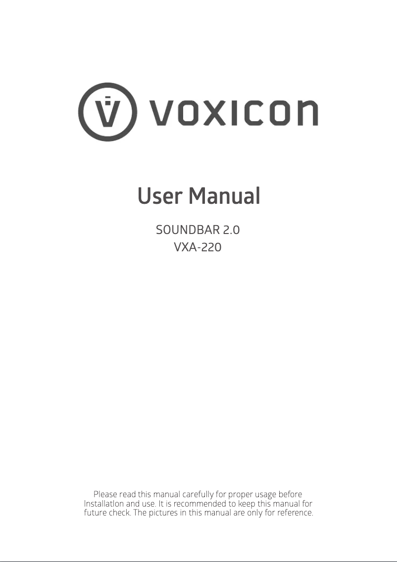 Page 1 of the manual User Manual Voxicon VXA-220
