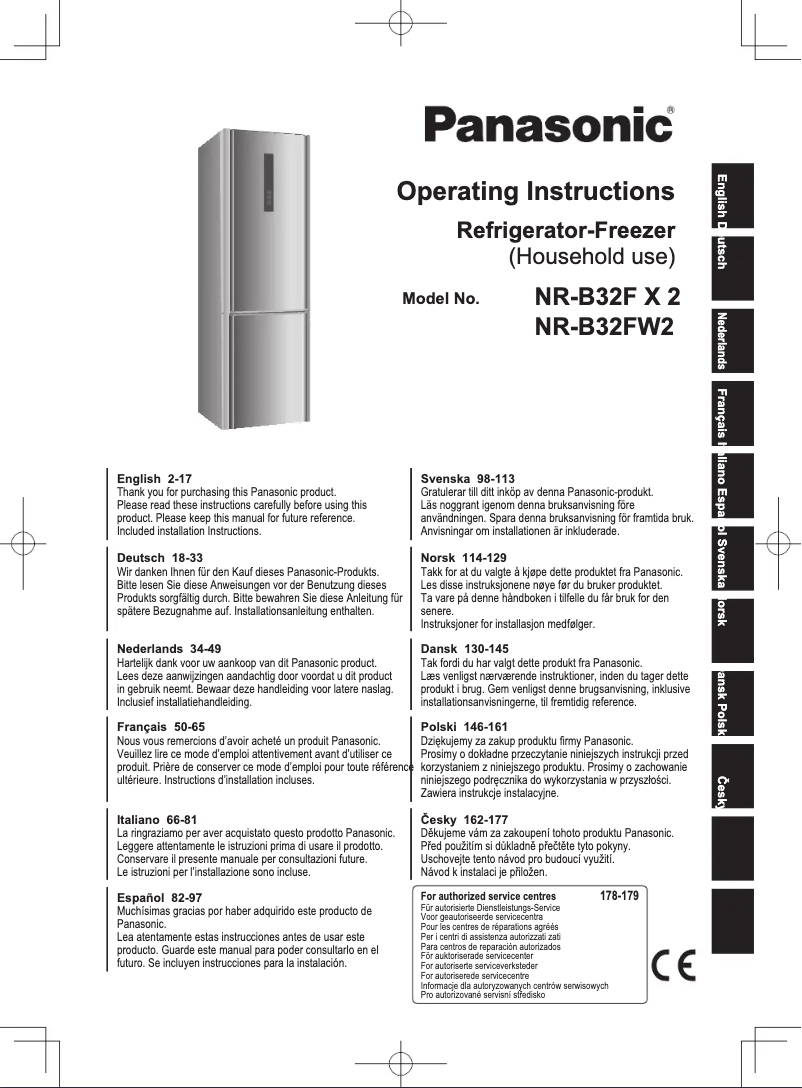 Page 1 of the manual User Manual Panasonic NR-B32FW2