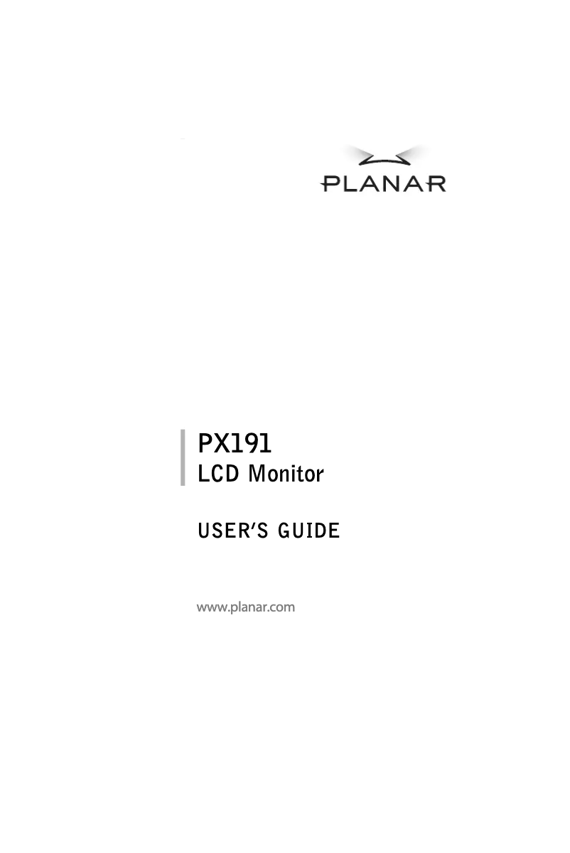First page image of the manual for PX191