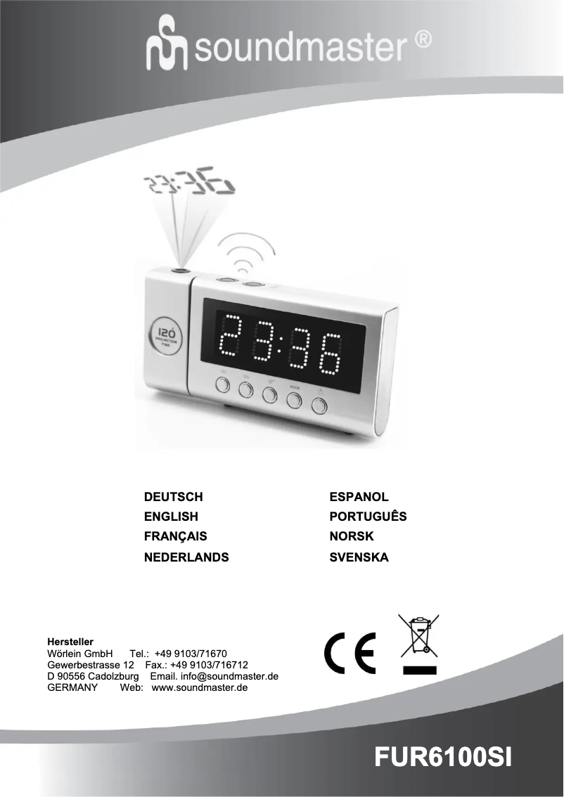 Page 1 of the manual User Manual Soundmaster FUR6100SI