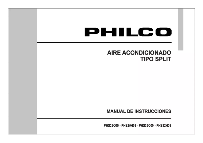 Page 1 of the manual User Manual Philco PHS25C09