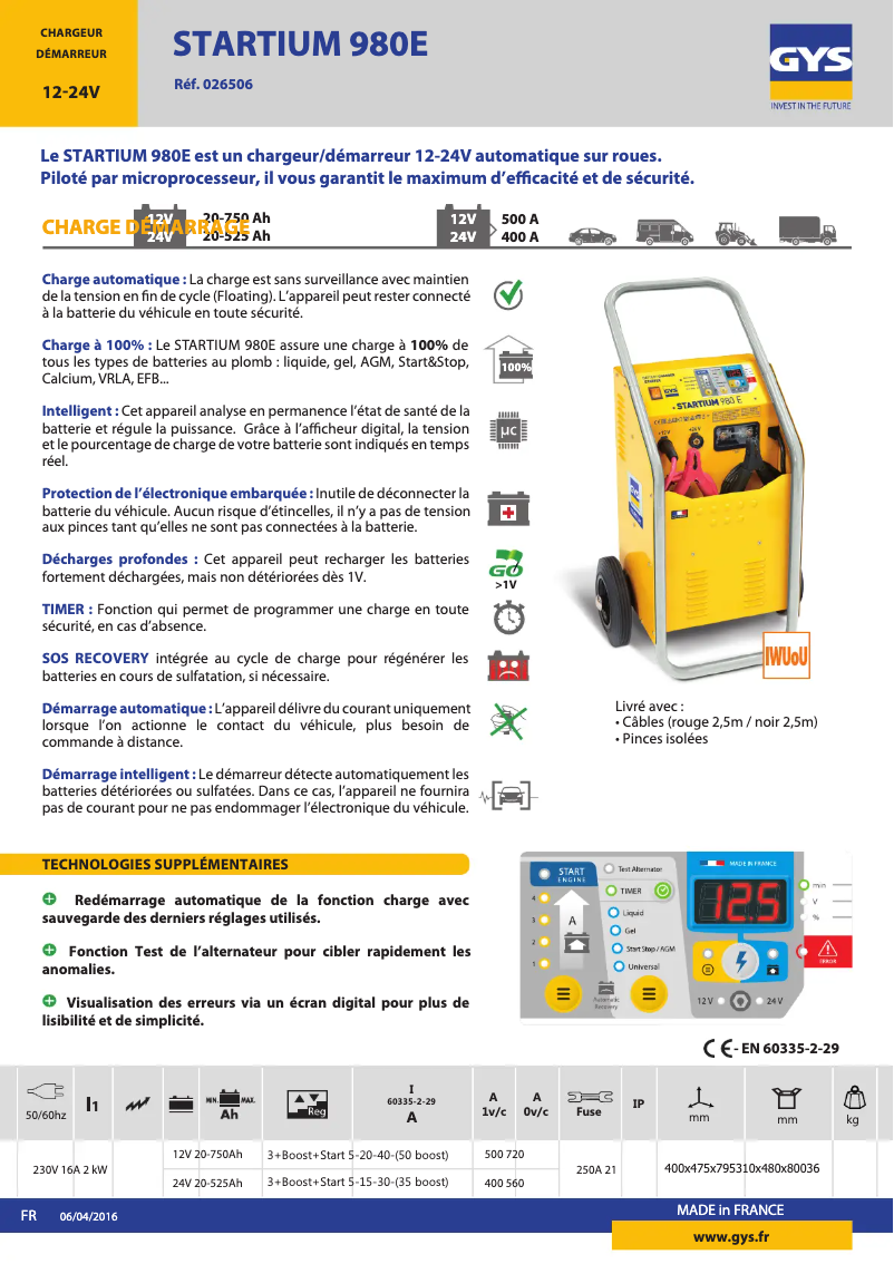 First page image of the manual for Startium 980E