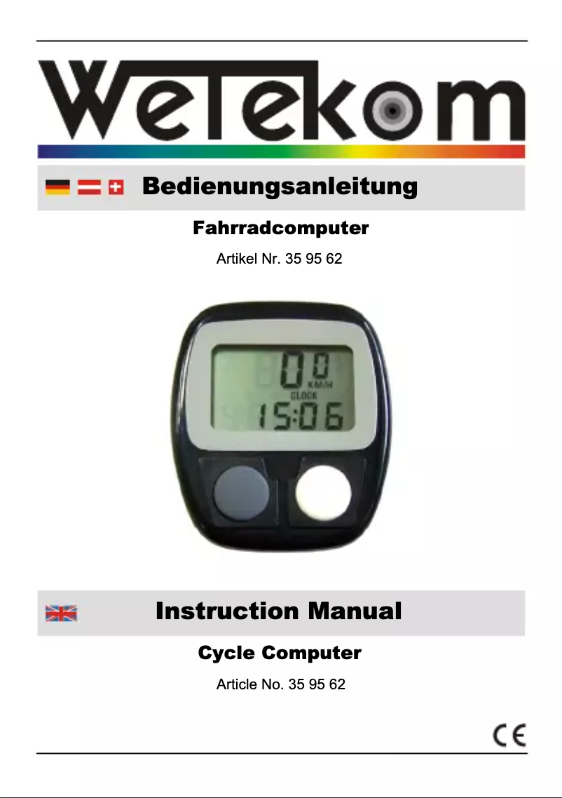 First page image of the manual for 35 95 62