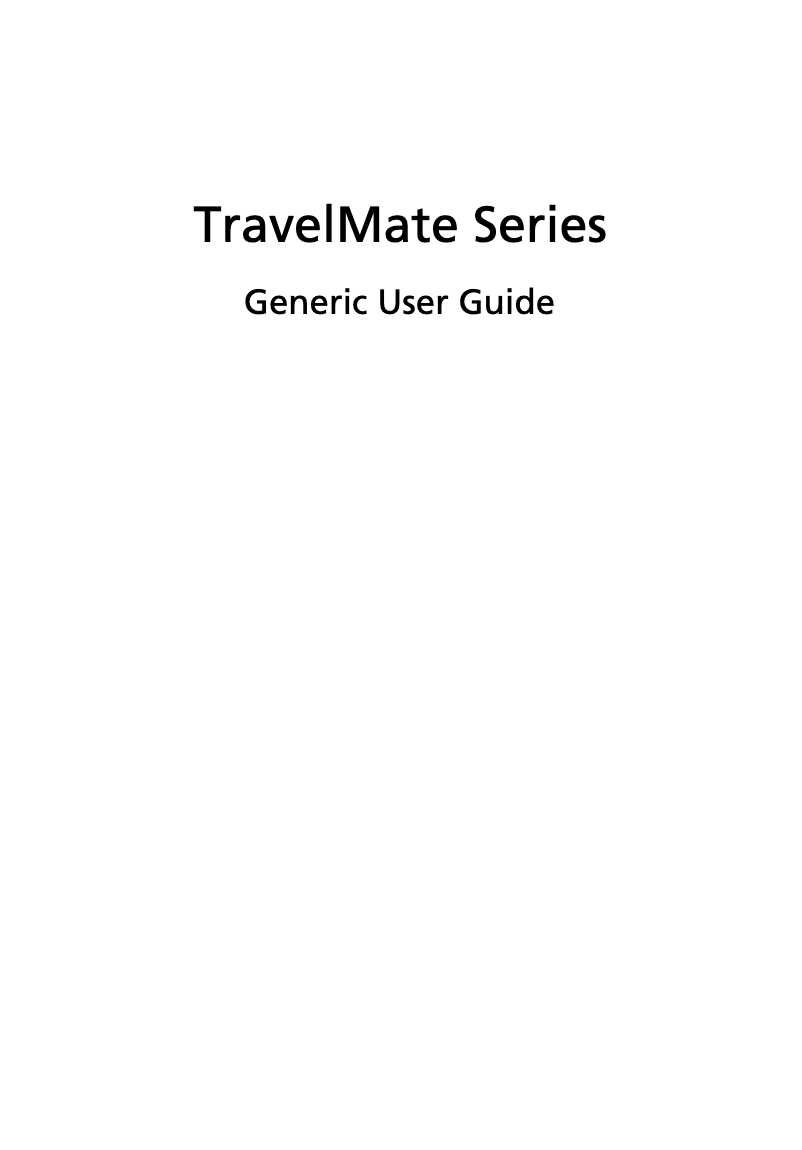 Page 1 of the manual User Manual Acer TravelMate 8471