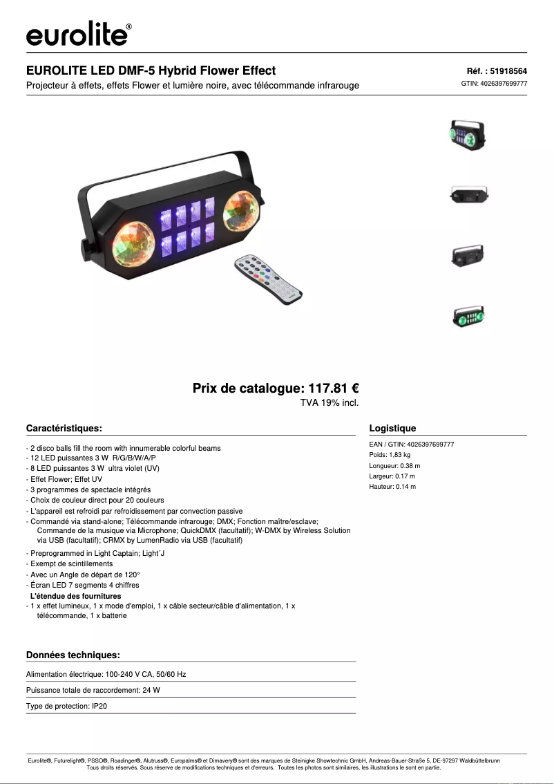 First page image of the manual for LED DMF-5