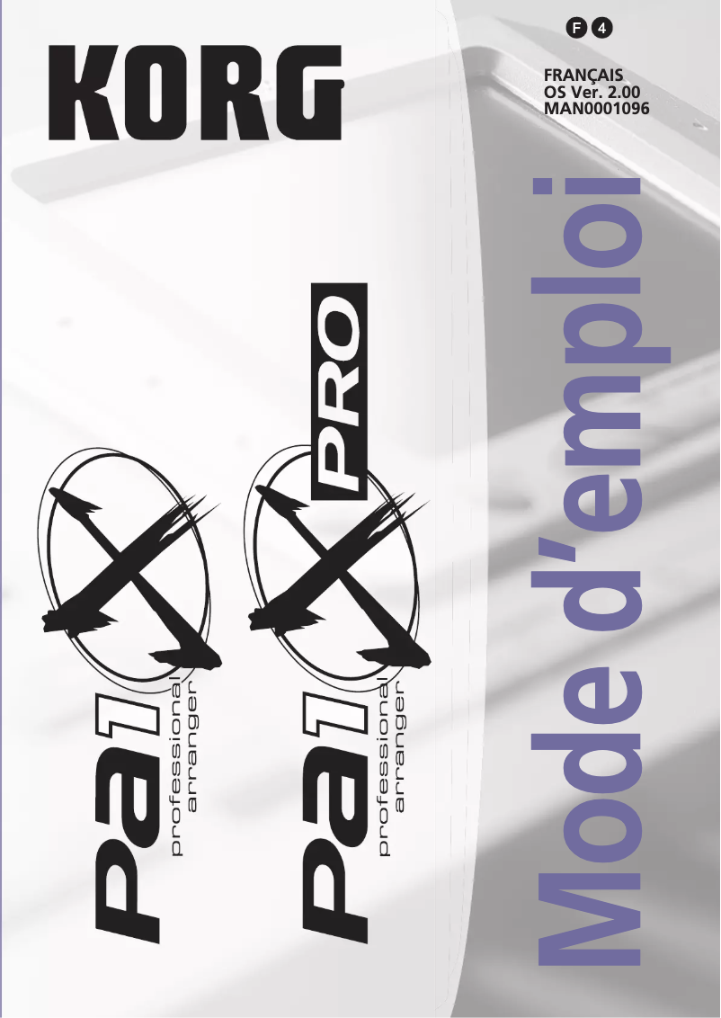 First page image of the manual for Pa1X Pro