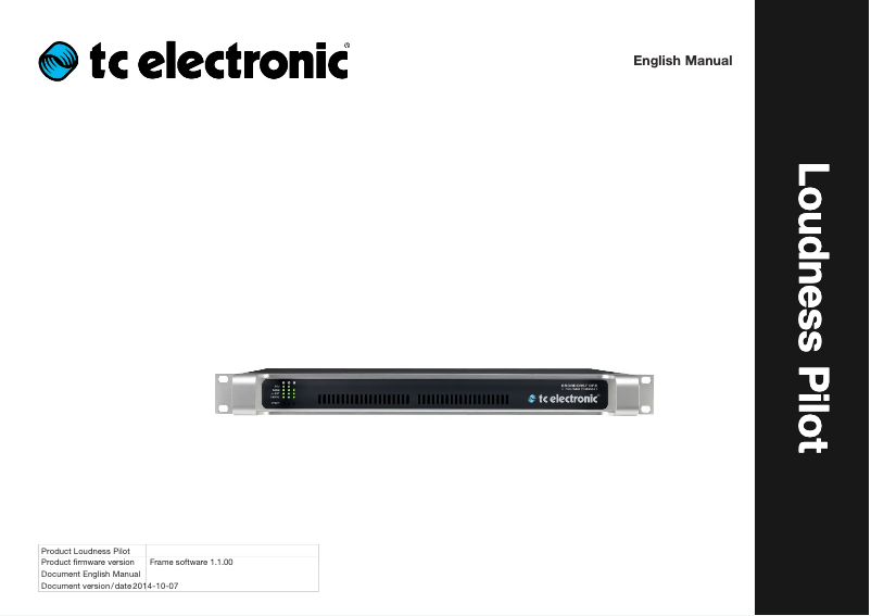 Page 1 of the manual User Manual TC Electronic Loudness Pilot