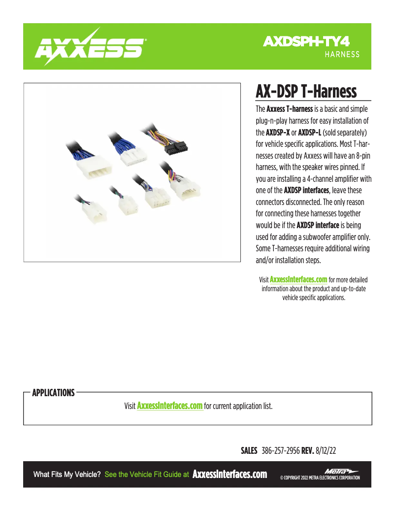 First page image of the manual for AXDSPH-TY4