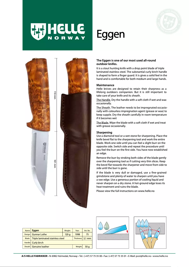 First page image of the manual for Eggen