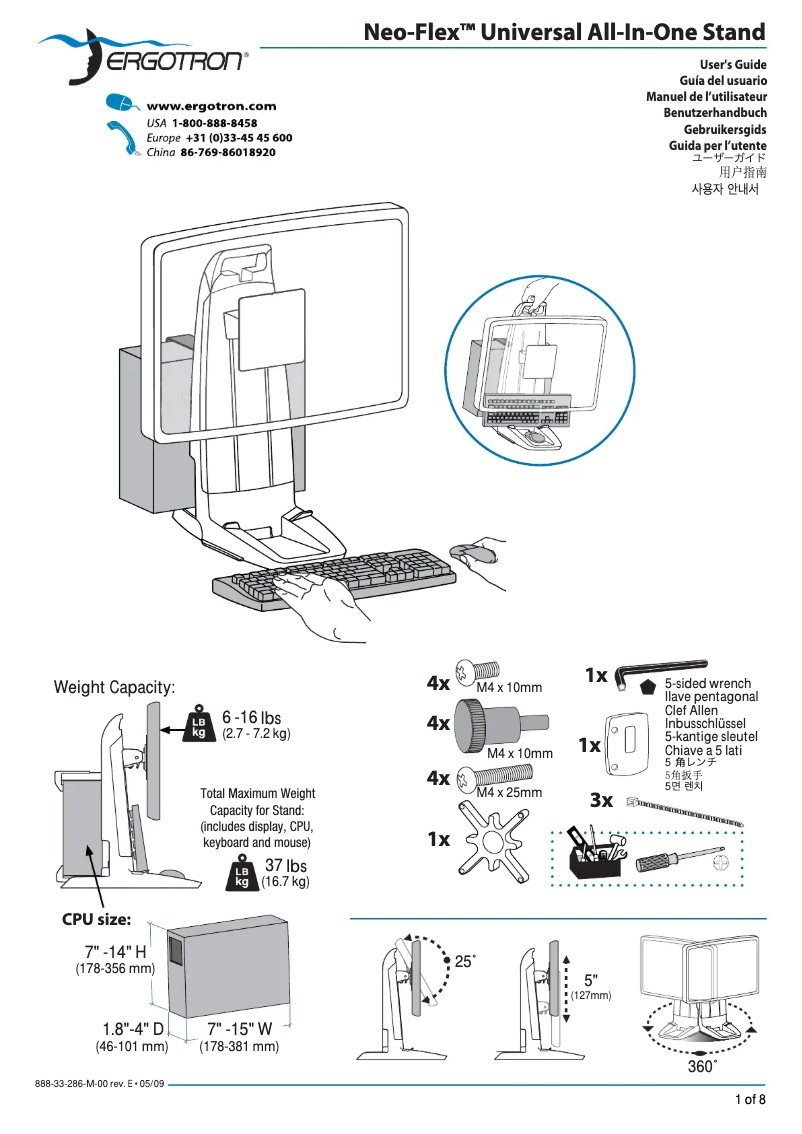 First page image of the manual for All-In-One Lift Stand