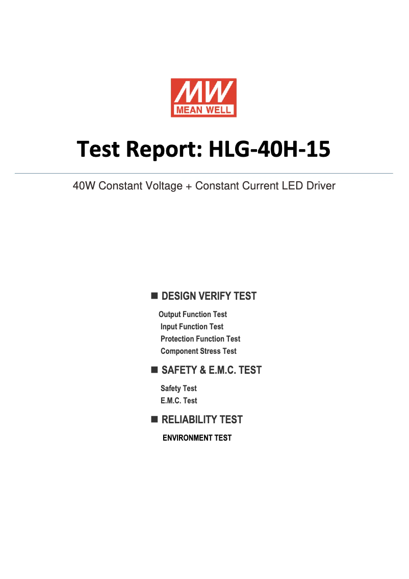 First page image of the manual for HLG-40H-15