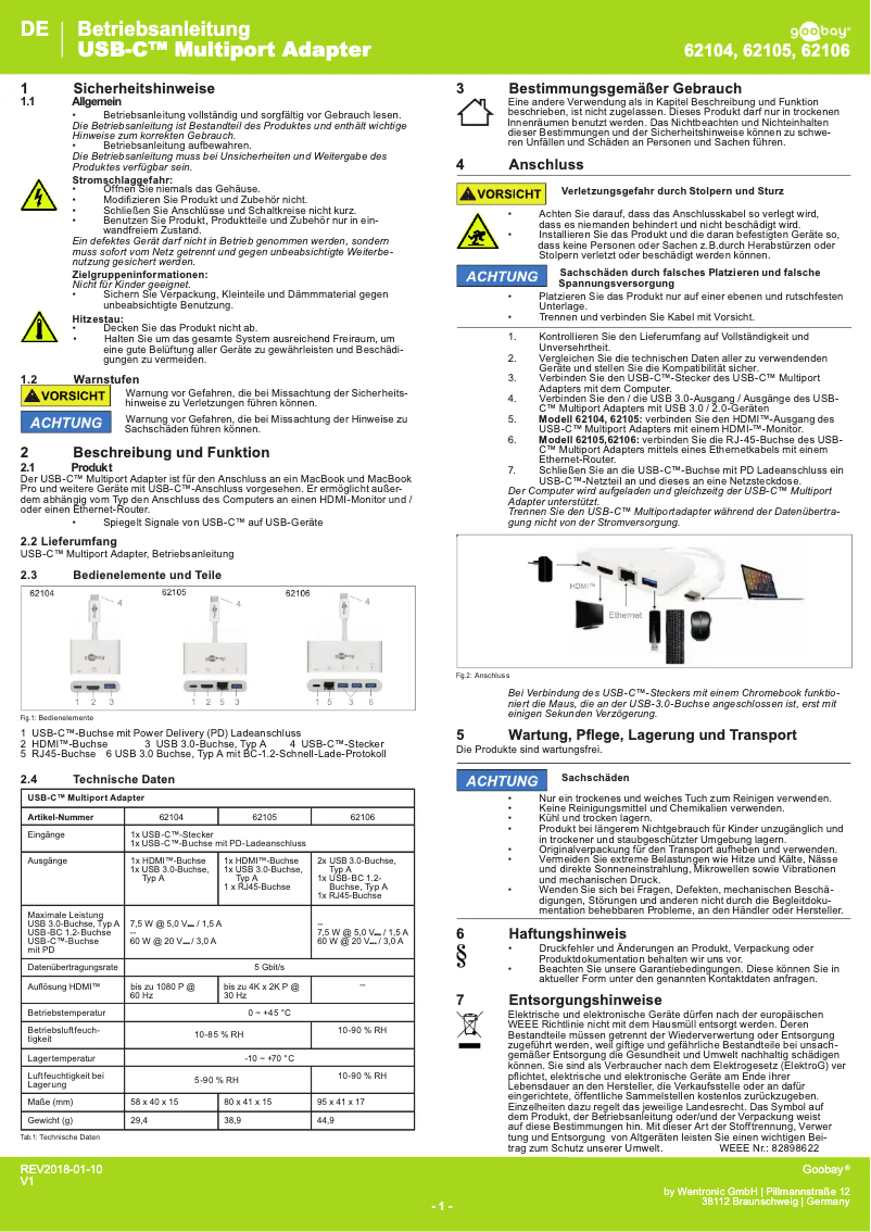 First page image of the manual for 62106