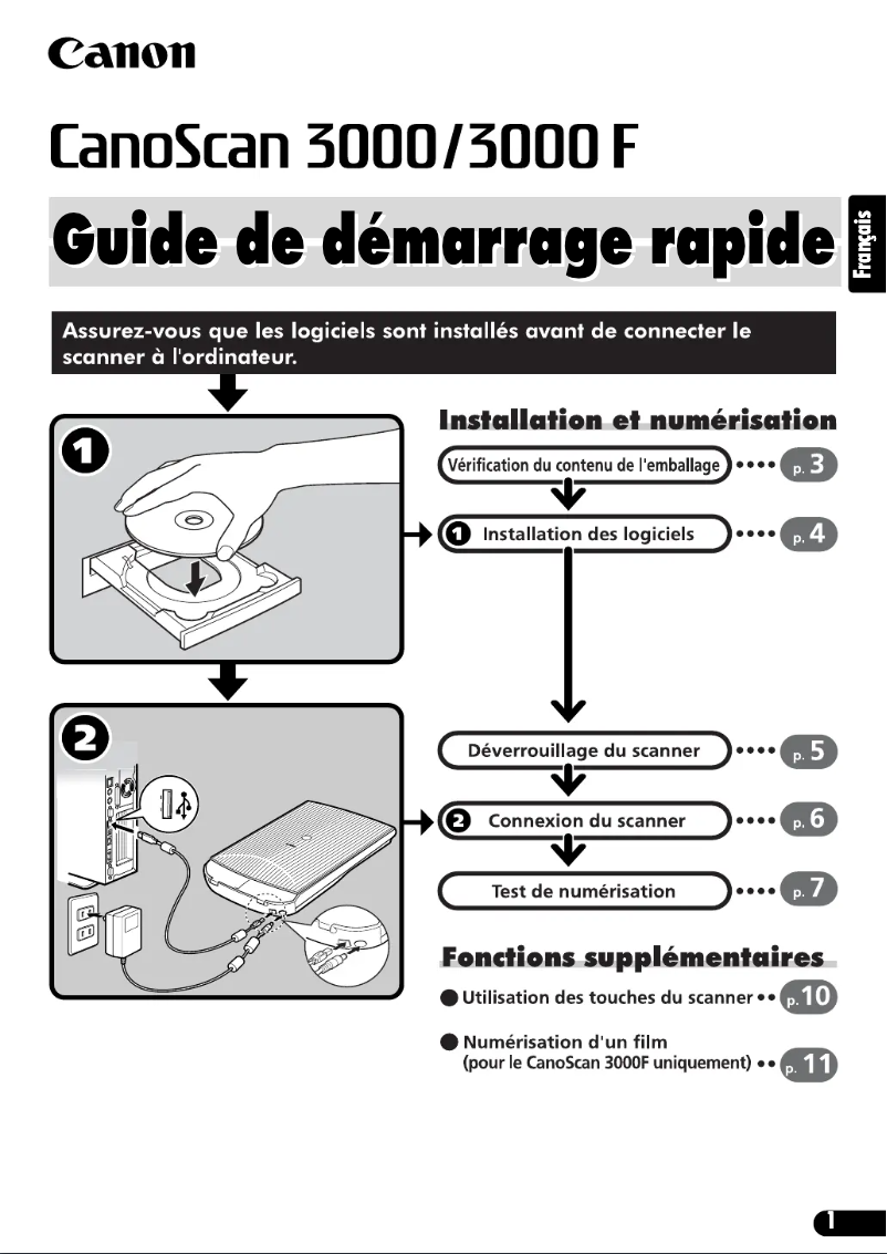 Page 1 of the manual User Manual Canon CanoScan 3000