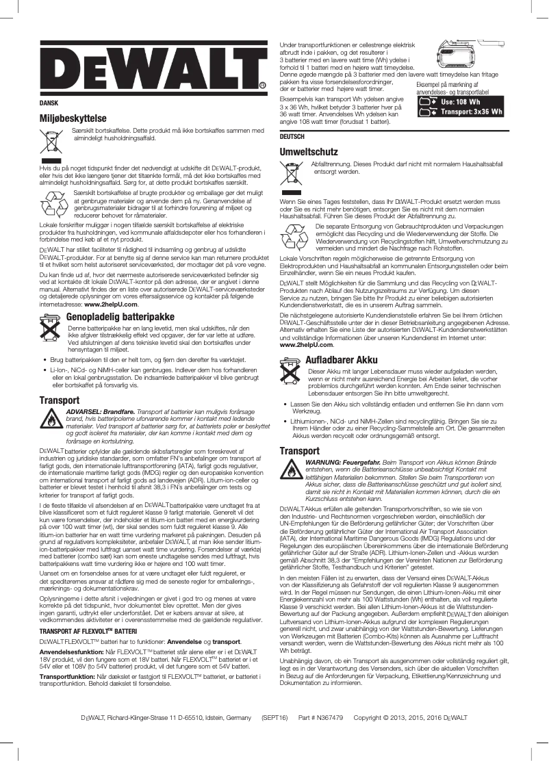 Page 1 of the manual User Manual DeWalt DCB546