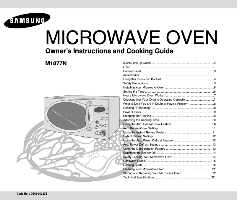 Page 1 of the manual User Manual Samsung M1877N