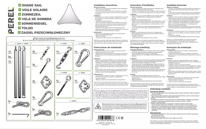 Page 1 of the manual User Manual Perel GSS4500TA