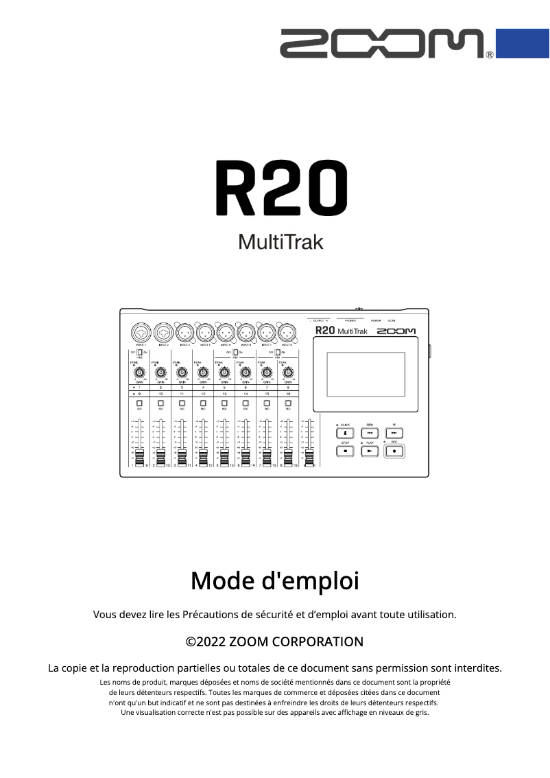First page image of the manual for R20