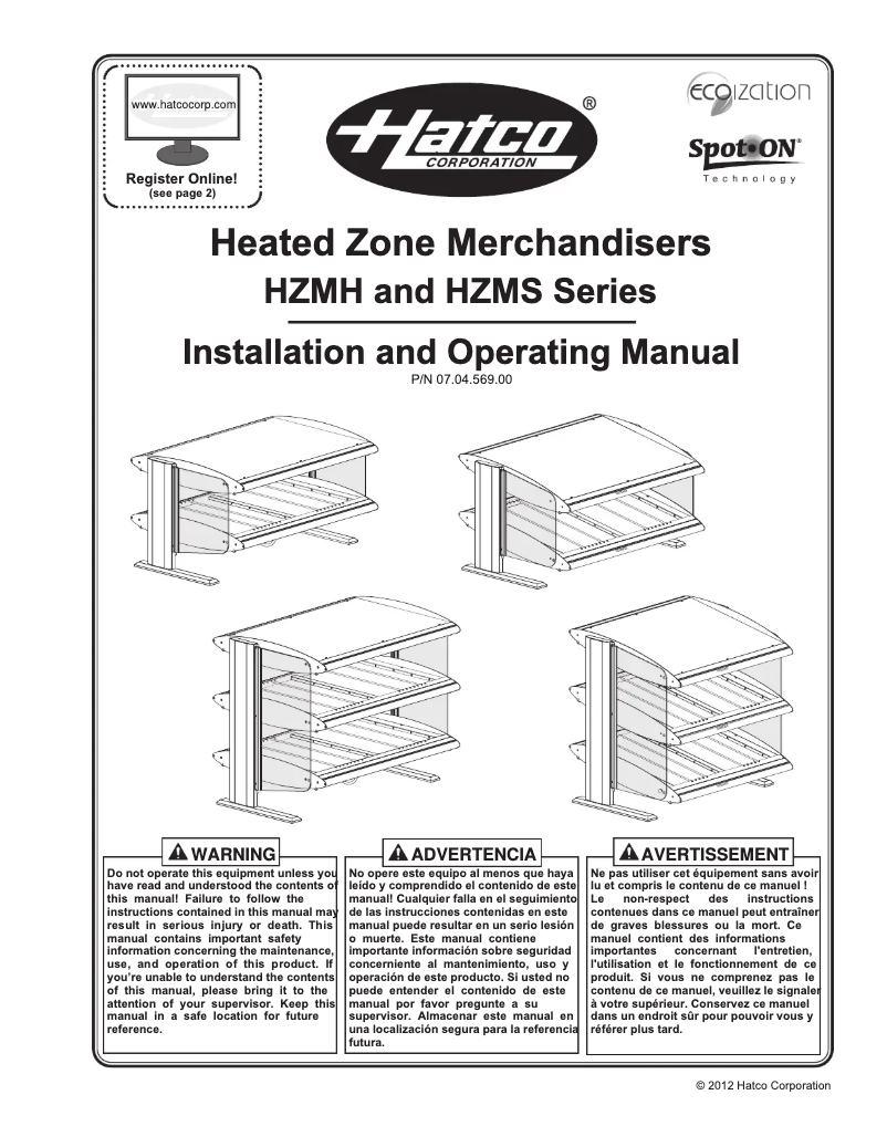 Page 1 of the manual User Manual Hatco HZMS-48D