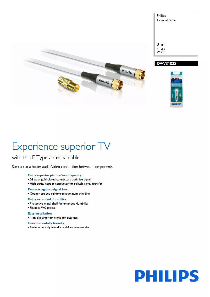 Page 1 of the manual Brochure Philips SWV3103S