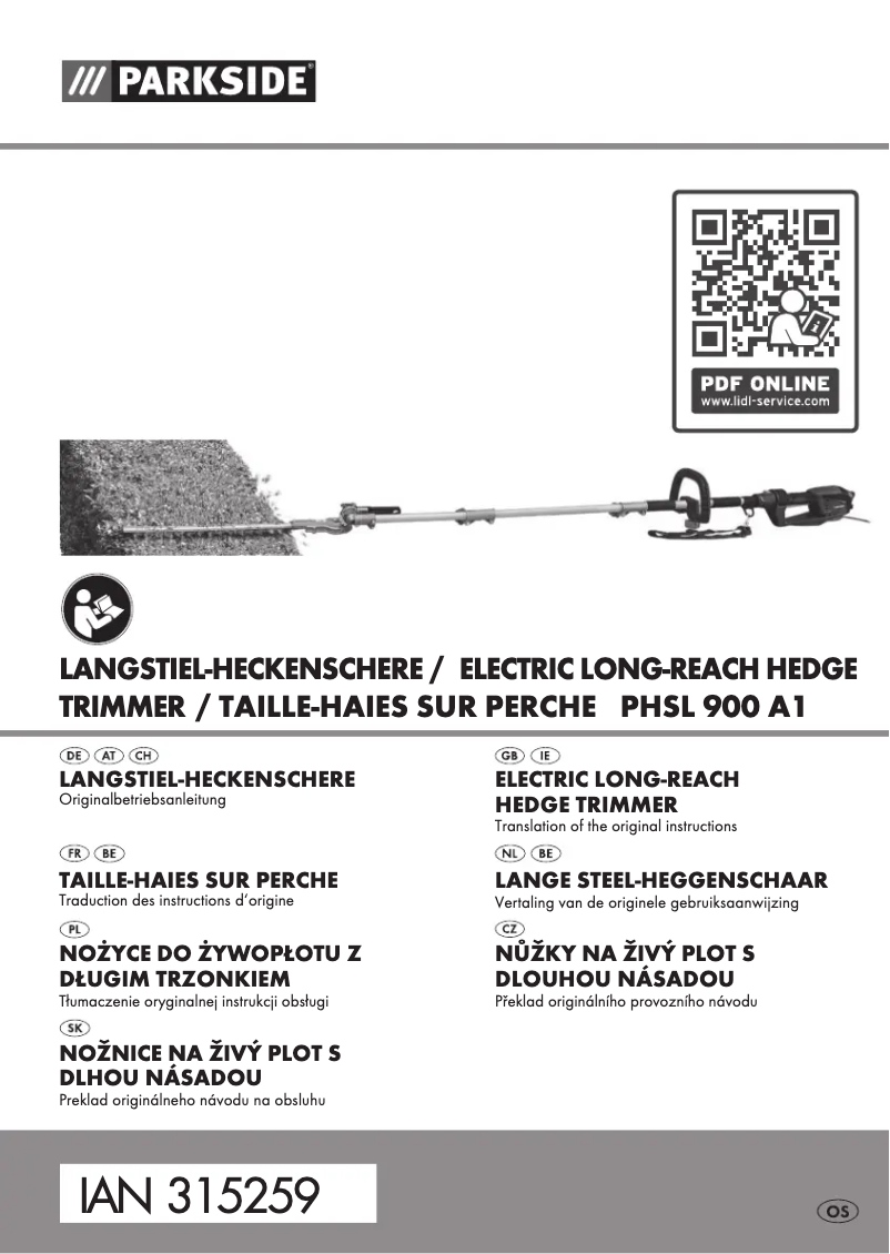 Page 1 of the manual User Manual Parkside PHSL 900 A1